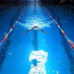 مسابقه شنای دانشجویان دختر